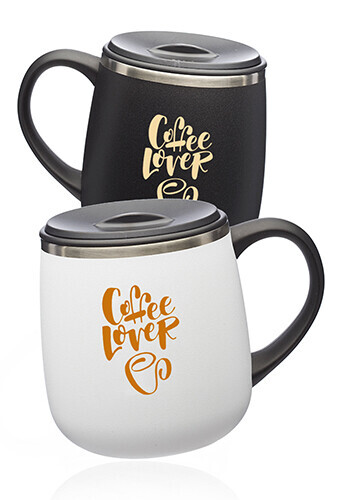 11 oz Modern Stainless Steel Mugs with Lid