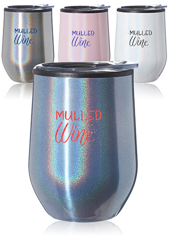 12 oz. Iridescent Stainless Steel Stemless Wine Glasses