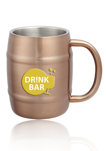14 oz Copper Coated Moscow Mule Barrel Mugs