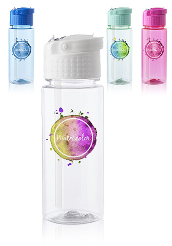 17 oz Transparent Plastic Water Bottle with Carrying Handle