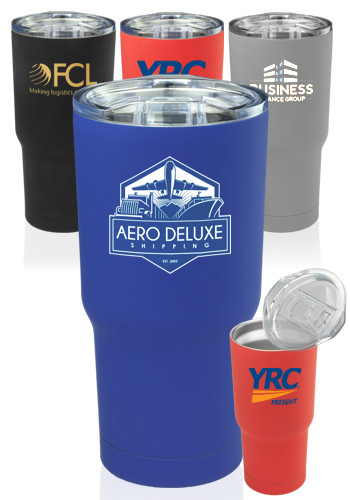 17 oz. Rubberized Stainless Steel Travel Mugs