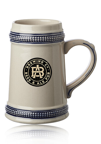 18.5 oz Blue Deco Ceramic Beer Mugs