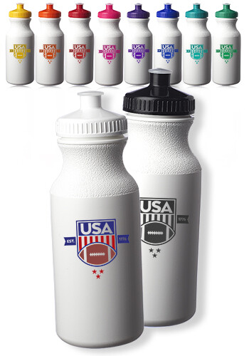 20 oz White Super Value Sports Bottles