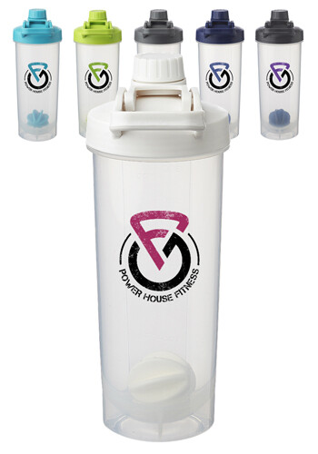 24 oz Olympian Plastic Shaker Bottles with Mixer