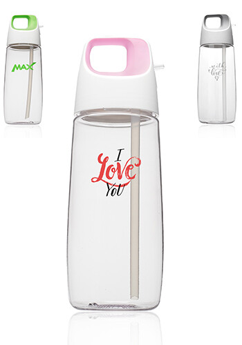 27 oz Accent Cube Water Bottles with Straw