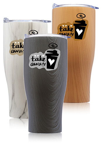 27 oz Stainless Steel Tumblers with Clear Push Lids