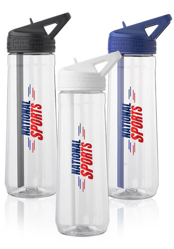 30 oz Fitness Plastic Water Bottle with Sip Straw