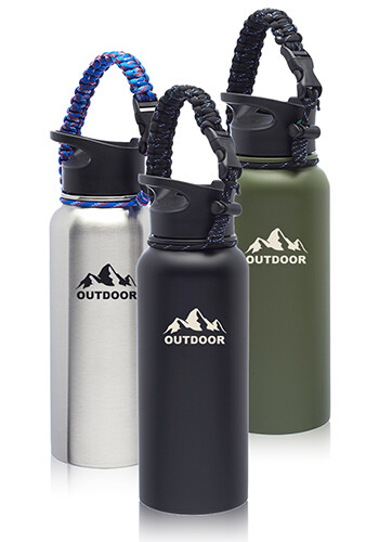 34 oz Vulcan Stainless Steel Water Bottles with Strap