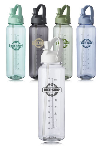 40.5 oz Stella Plastic Water Bottle with Measurements