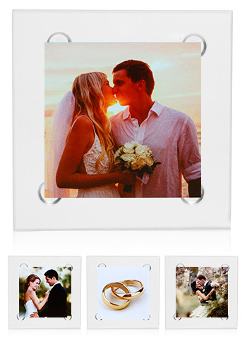 4" Square Full Color Custom Glass Coasters