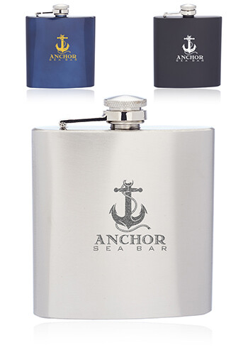6 oz Murano Stainless Steel Hip Flasks