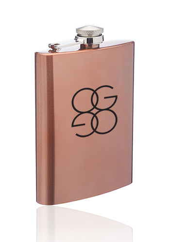 8 oz Gran Torino Copper Coated Hip Flasks