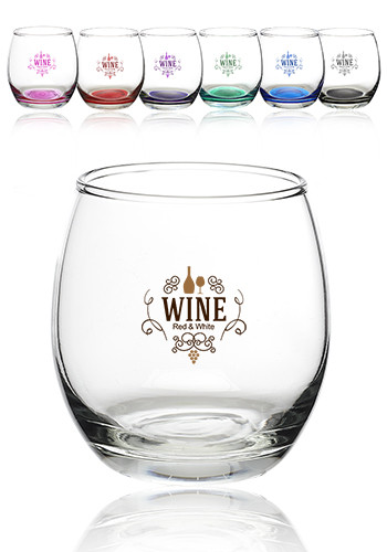 11.5 oz Mikonos Clear Stemless Wine Glasses