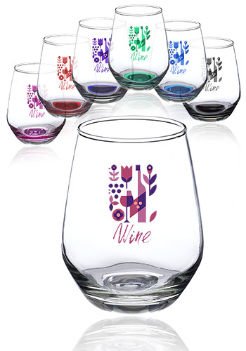 12 oz Silicia Modern Custom Stemless Wine Glass