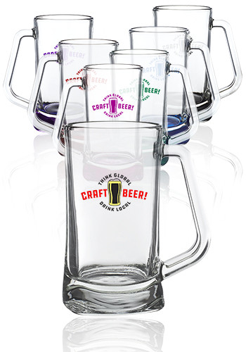 16 oz Atenas Glass Beer Mugs