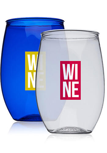 16 oz Classic Plastic Stemless Wine Glass