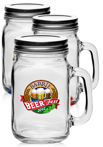 16 oz Libbey Mason Jars with Handles and Lids