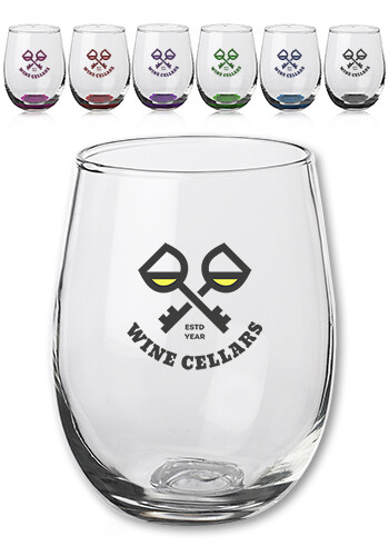 17 oz Sienna Modern Custom Stemless Wine Glasses