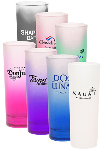 2 oz Flared Colored Frosted Shot Glass