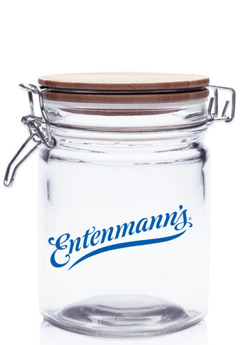 22 oz Glass Jar with Hinged Wooden Lid