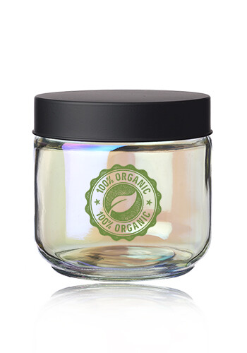 23 oz Luminous Iridescent Glass Storage Jar