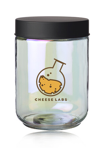 33 oz Luminous Iridescent Glass Storage Jar