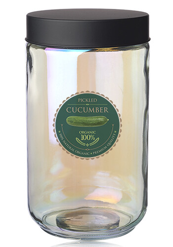 50 oz Luminous Iridescent Glass Storage Jar