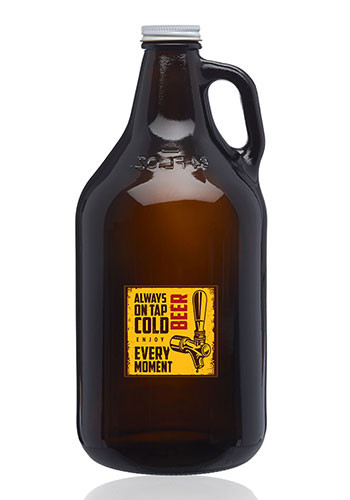 64 oz Amber Glass Beer Growlers