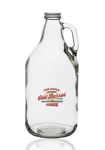 64 oz Clear Glass Beer Growlers