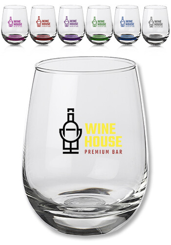 9 oz Libbey Vineyard Custom Stemless Wine Glasses