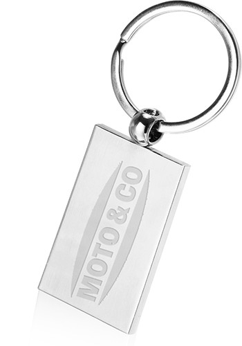 Classic Silver Rectangle Keychain