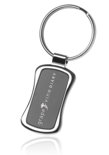 Gunmetal Rectangle Metal Keychain