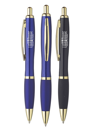 Langley Ribbed Grip Metal Pen
