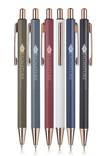 Manhattan Ridged Metal Ballpoint Pen