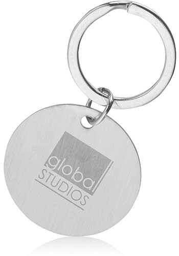 Polished Chrome Round Keychain