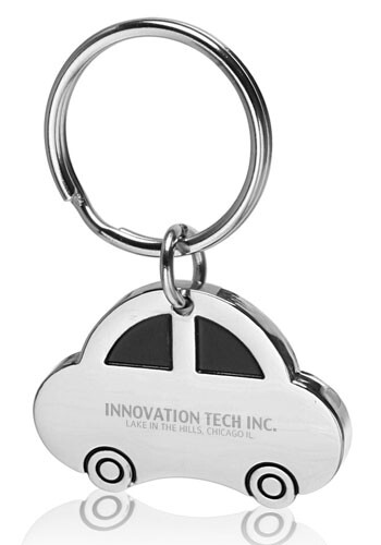 Polished Metal Car Shaped Keychain