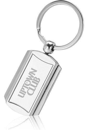 Rounded Rectangle Metal Keychain