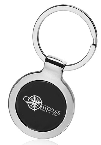 Two-Tone Round Metal Keychain