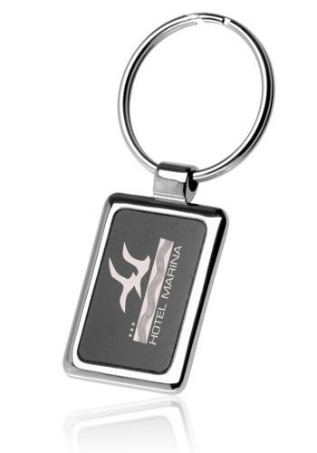 Two-Tone Square Metal Keychain