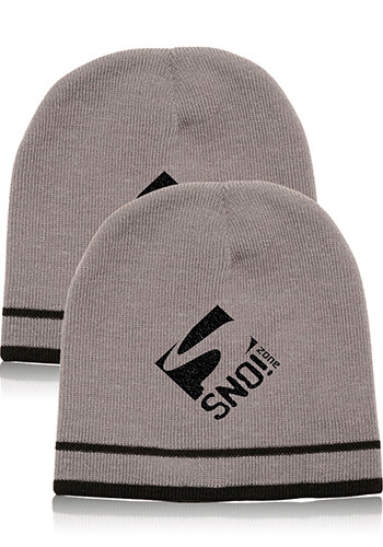Acrylic Knit Beanie with Double Stripe Acrylic Knit Beanie with Double Stripe