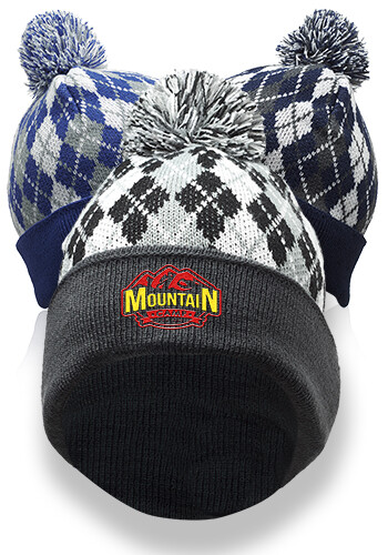Diamond Pattern Knitted Pompom Beanie Diamond Pattern Knitted Pompom Beanie
