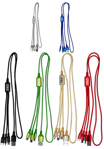 3 ft Metallic 3-in-1 Charging Cable 3 ft Metallic 3-in-1 Charging Cable