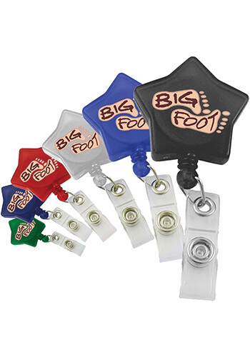 Star Shaped Retractable Badge Reel with Belt Clip Star Shaped Retractable Badge Reel with Belt Clip