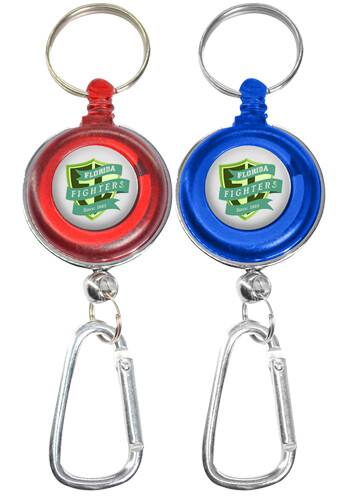 Transparent Badge Reel with Carabiner and Keyring Transparent Badge Reel with Carabiner and Keyring