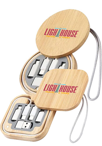 Wooden Grain Multi-Adapter Charging Kit